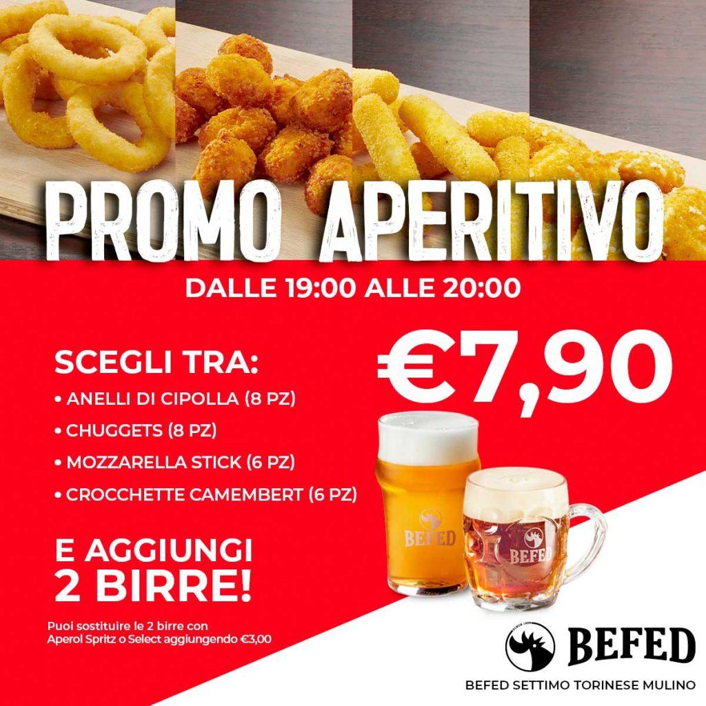 BEFED Settimo Torinese Mulino Promo Aperitivo valida tutti i giorni dalle 19:00 alle 20:00