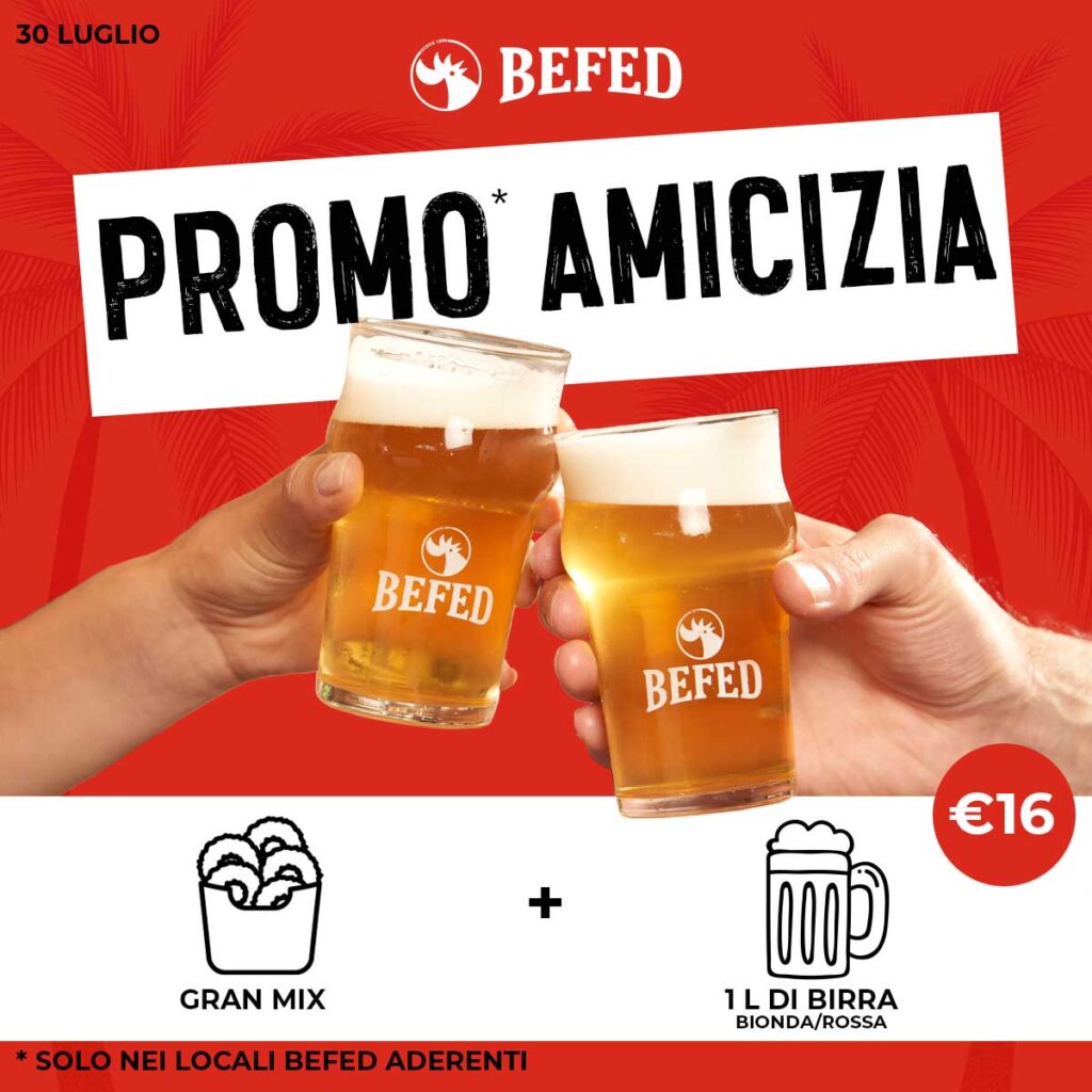 Festeggia da noi la GIORNATA INTERNAZIONALE DELL'AMICIZIA🫶🍻 Vieni a trovarci con i tuoi amici 𝐝𝐨𝐦𝐞𝐧𝐢𝐜𝐚 𝟑𝟎 𝐥𝐮𝐠𝐥𝐢𝐨 e scopri l'imperdibile promo* che ti abbiamo dedicato!💛 *valida solo nei locali BEFED aderenti